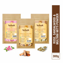 Vedask Sandal Wood Powder, Rose & Multani Mitti Powder