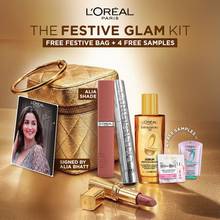 L'Oreal Paris Festive Glam Kit Mascara, Lipstick + Signed Card By Alia Bhatt