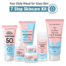 Glamveda Korean Glass Skin Rice & Ceramide 7 Step Skincare Routine Gift Box