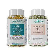 Neuherbs Mini Deep Sea 1000mg Fish Oil Softgels (Lemon) & Vitamin E Plus Capsules
