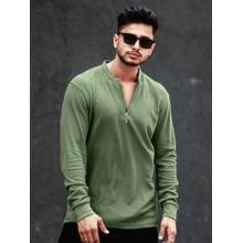 MANIAC Hunter Green Cotton Solid T-Shirt