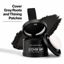 Glamveda Cover-Up Hair Powder For Men & Women, For Instant Grey Hair Coverage & Root Touch-Up -Black