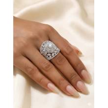 Adwitiya White Queen's Crown Cubic Zirconia Silver Ring