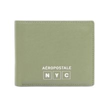 Aeropostale Men Carlsbad Leather Global Coin Wallet - Olive