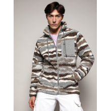 Campus Sutra Mens Sherpa Multi-Color Jacket