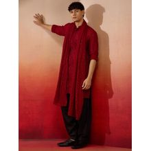 Vastramay Maroon Georgette Plain Dupatta