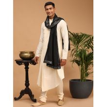 Vastramay Mens Black Mirror Work Dupatta