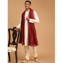 Vastramay Mens Maroon Mirror Work Dupatta