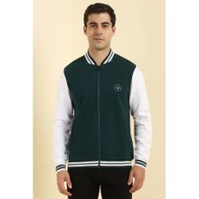 Allen Solly Men's Green High Neck Full Sleeves Casual Sweatshirt