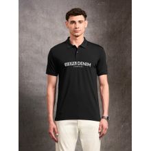 U.S. Polo Assn. Denim Co. Men's Brand Embossed Black and Gold Polo T-Shirt