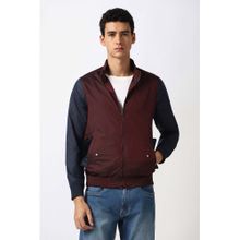 Van Heusen Men Maroon Patterned Formal Jacket