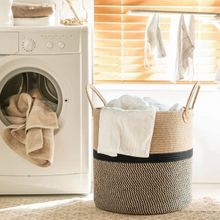 JASMEY HOMES Spacious 16 Inches Black Sturdy Laundry Toy Basket