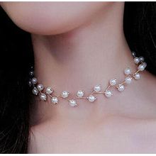 OOMPH White Pearl Fashion Choker Necklace