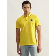 Antony Morato Mens Yellow Solid Polo Collar Short Sleeves T-Shirt