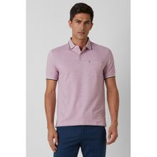 Van Heusen Mens Lilac Textured Polo Neck T-Shirt