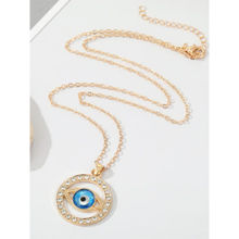 OOMPH Gold Tone Evil Eye Goodluck Pendant Necklace For Women & Girls Stylish Latest