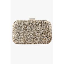 The Purple Sack Golden Shimmer Clutch with Detachable Chain