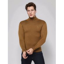 98 Degree North Men Merino Wool Blend Turtle Neck Khaki Pullover Sweater