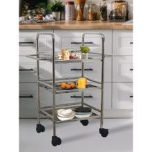 Metalsmith 3 Tier Premium Metal Kitchen Serving Trolley with Wheels
