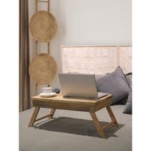Metalsmith Foldable Wooden Mini Laptop Table With Adjustable Height for Bed Beige