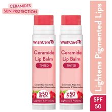 Wishcare Tinted Ceramide Lip Balm Duo With SPF50 + PA+++ Kojic Acid & Niacinamide For Lip Lightening