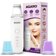 AGARO Ultrasonic Facial Skin Scrubber for Wet Skin, Blackhead Remover with 4 Modes