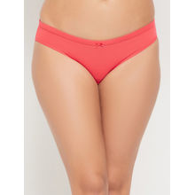 Clovia Pink 100 Percent Cotton Low Waist Outer Elastic Bikini Panty