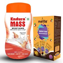 Endura Mass Weight Gainer Kesar Pista With Mettle Mocha Hazelnut Energy Bars Combo