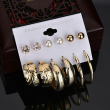 Jewels Galaxy Ravishing Leaf Pearl & Ad Brilliant 6 Pair Of Stud & Drop Earrings For Women