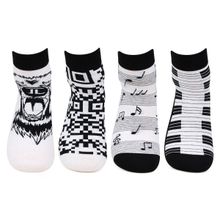 Bonjour Men's Ankle Length Fashion Casual Socks-pack Of 4 - Multi-Color (Free Size)