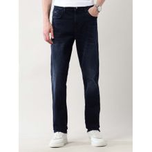 Arrow Newyork Blue Solid Regular Fit Jeans