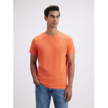 Pepe Jeans Orange Printed Slim Fit T-Shirt