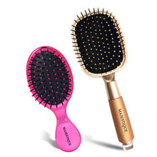 Majestique Large Paddle And Mini Detangling Hair Brush Set