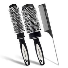 Majestique Blow Dry Hair Roller Brushes And Tail Comb - Set Of 3