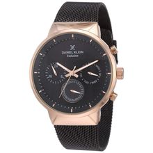 Daniel Klein Exclusive Metal Analog Gun Black Dial Men's Watch-Dk11750-3