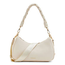 MIRAGGIO Gisele Shoulder Bag with Adjustable & Detachable Crossbody Sling Strap- Ivory