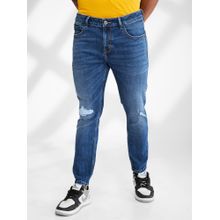 Spykar Mens Blue Slim Fit Mid Rise Skinny Jeans