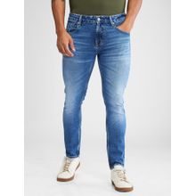 Spykar Blue Slim Fit Mid Rise Skinny Jeans for Men