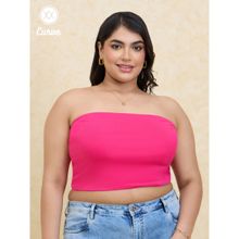 Twenty Dresses by Nykaa Fashion Curve Bright Pink Solid Crop Basics Tube Top
