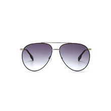 French Connection Grey Lens Aviator Sunglass Full Rim Black Frame With Gradient (FC 7586 C2)