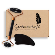 Getmecraft Black Obsidian Face Roller And Wing Shape Gua Sha...