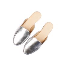 SKO Silver Solid Mules For Women
