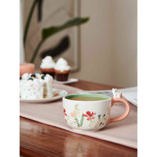 Chumbak Peeping Whiskers floral Mug, Peach