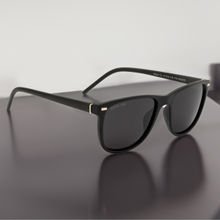ROYAL SON Stylish Rectangular Polarized Black Sunglasses for Men Women CHI00143-C1