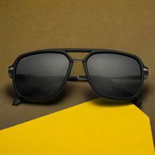 ROYAL SON Stylish Over Size Square Polarized Black Sunglasses for Men Women CHI00148-C1