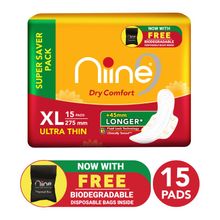 Niine Dry Comfort Extra Long 275mm Ultra Thin Sanitary Napkins Super Saver Pack RS. 105 - 15 Pads