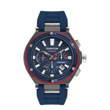 Quantum Hunter Chronograph Navy Blue Round Dial Mens Watch - HNG1010.099_A (M)