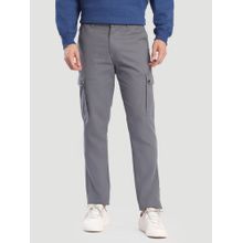 Bene Kleed Men Grey Cotton Solid Slim Fit Cargo