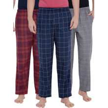 XYXX Super Combed Cotton Checks Pyjama For Men (pack Of 3) - Multi-Color