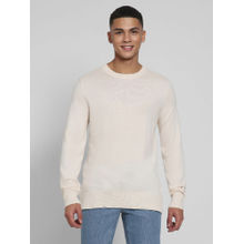 American Eagle Cream Crew Neck Sweater